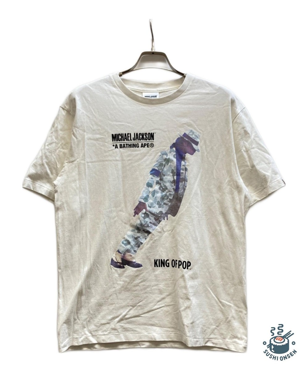 A BATHING APE Printed T-shirt MICHAEL JACKSON Size: L White Men