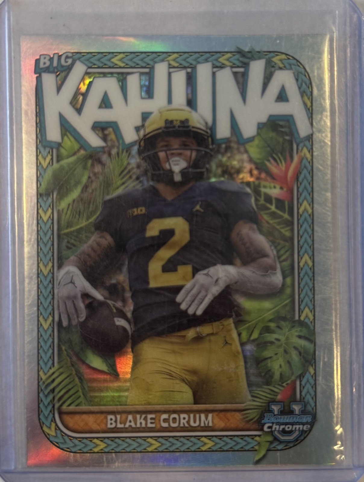 2023 Blake Corum Bowman Chrome U Big Kahuna Refractor #TBK-21 Case Hit SP