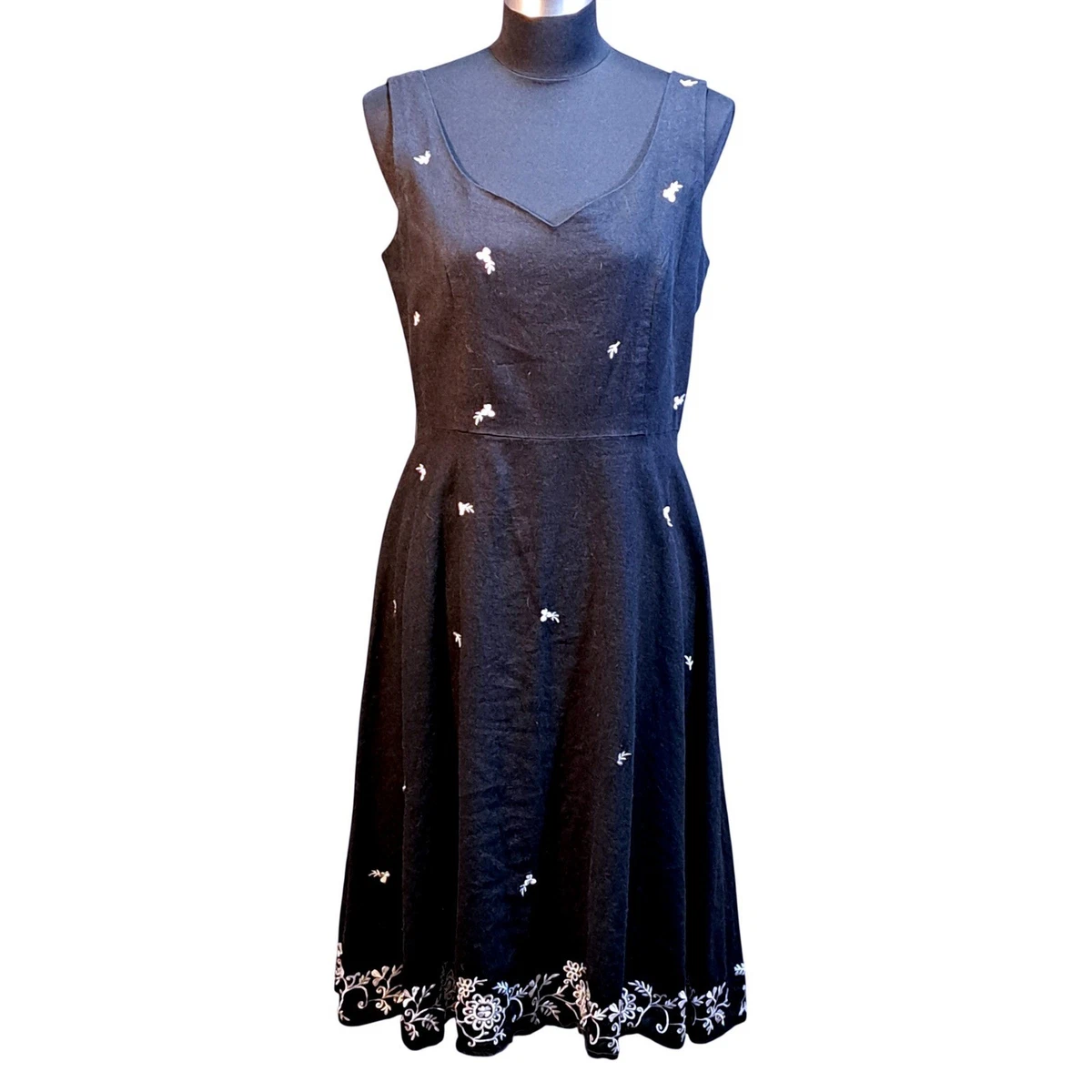navy blue dress for baby girl Dressbarn A Line Dress Womens 22 Striped V Neck Sleeveless White Black Green main image 1
