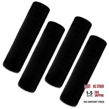 4 Pack Faux Sheepskin Car Seat Belt Pads Seatbelt Protector 11.8 Inch Black