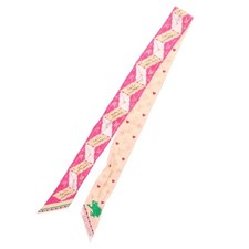 LOUIS VUITTON M94921 Bandeau BB LV Love Letter Monogram Heart Pattern Scarf Pink