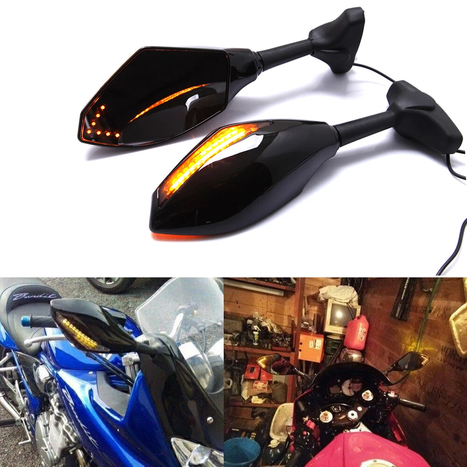 Espejos retrovisores laterales luces LED de señal de giro para Hyosung GT125R GT250R GT650R Foto 3 de 4
