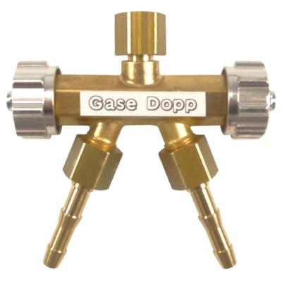 Doppelabzweigventil Sauerstoff G 1/4'' RH IG - 2 x G 1/4'' RH AG - Made in Germany