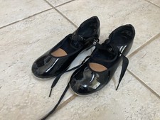 Girls  Black Capezio Tap Shoes Size 1.5M