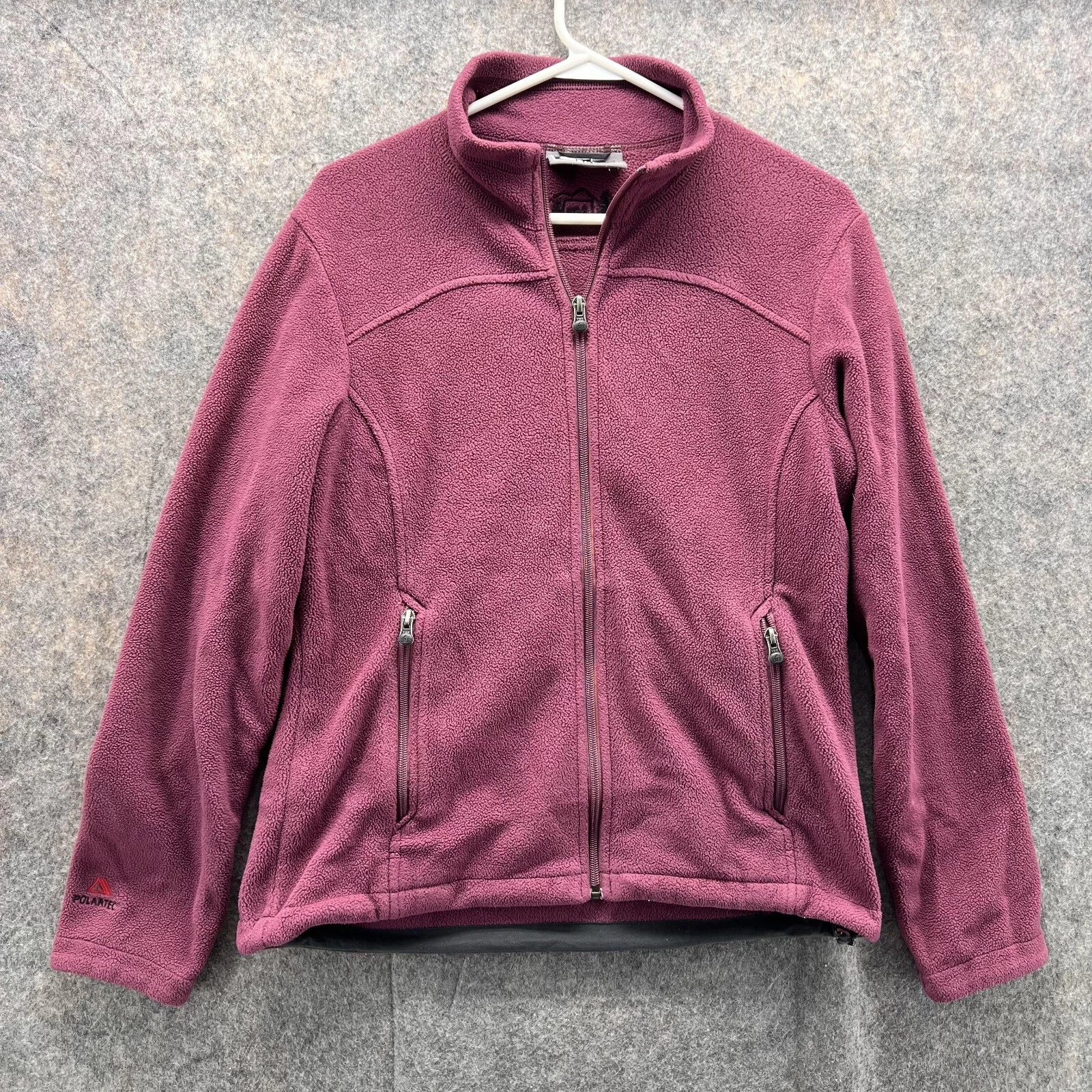 Rei Sweater Women Medium Ladies Burgundy Full Zip Sweatshirt Pullover Polyester