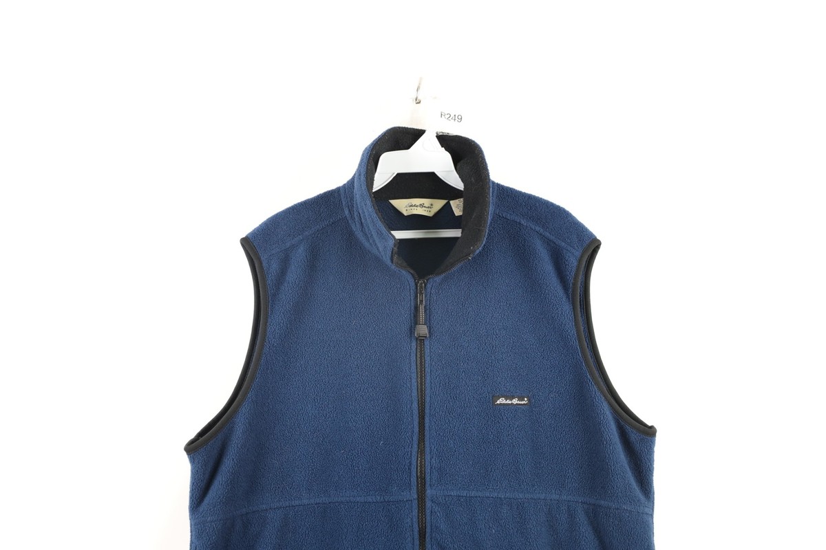 Vintage 90s Eddie Bauer Mens Small Faded Spell Out Full Zip Fleece