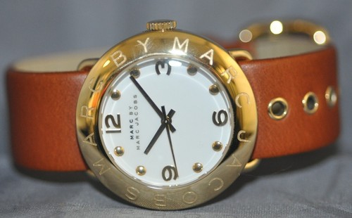 Marc By Marc Jacobs Ladies Amy White Dial Brown Genuine Leather Watch MBM8574 - Picture 5 of 5