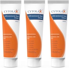 3pk 100ml Cytolax Ultrasound Gel Tube, Non-Sterile, Thick Clear