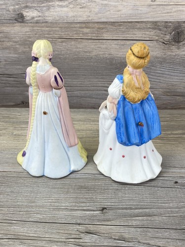Vintage JSNY Taiwan fiaba principessa ceramica campana set Raperonzolo - Foto 2 di 6