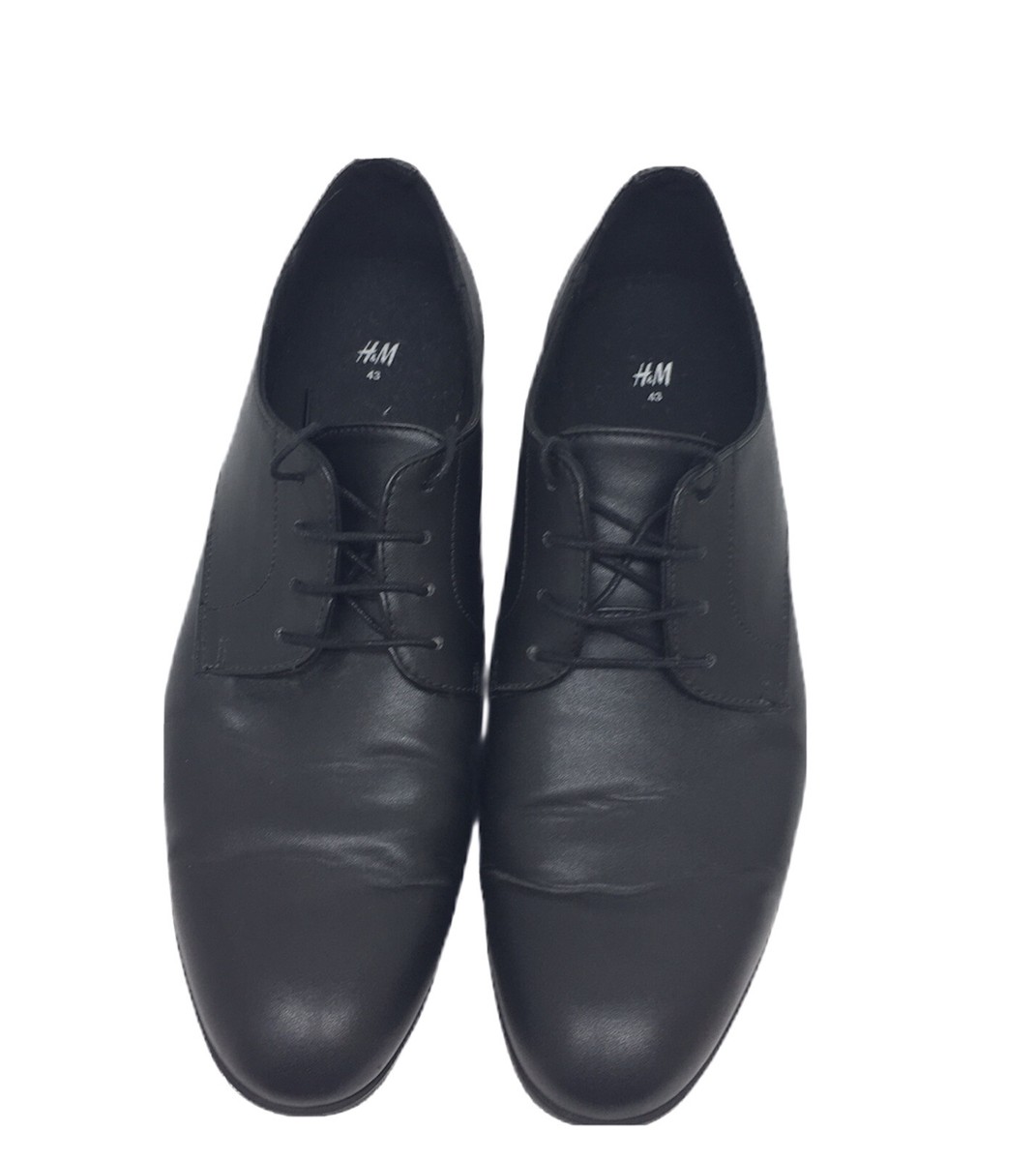 H&M Men’s Black Lace-Up Dress Shoes – Size 43 / US 10 Mens Dress Shoes H&M Size 10 US 43EUR Black Leather Lace Up  main image 3