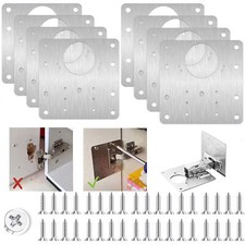 2/4/10 Kitchen Cupboard Door Hinge Repair Kit Plate and Fixing Screws Cabinet