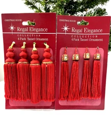 Red And Gold Tassel Christmas Ornaments 8 Count Greenbrier International