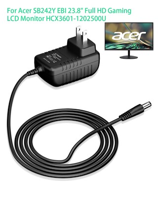 AC Adapter For Acer SB242Y EBI 23.8'' Full HD Gaming LCD Monitor HCX3601-1202500U