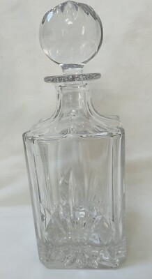 Marquis By Waterford  Brookside  Cut Crystal Square Decanter W/Cut Round Stopper