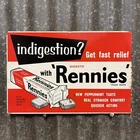 RENNIES TABLETS Genuine Vintage Screen Print Shop Milk Bar Australian Tin Sign