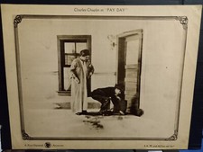Lobby Card 1922 PAY DAY Charlie Chaplin caught by wife Phyllis Allen 4 a.m. key