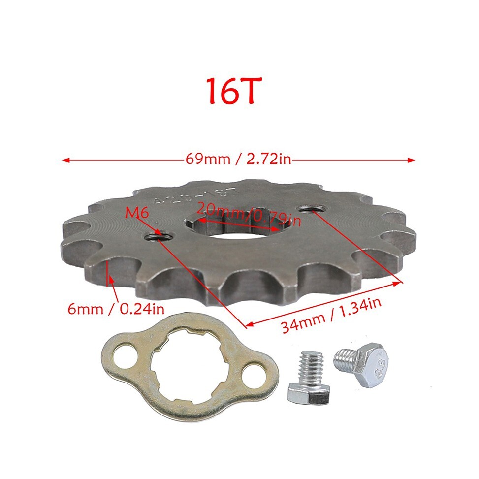 420 Chain + Front Rear Sprocket For Dirt Pit Bike Coolster 110cc 125cc