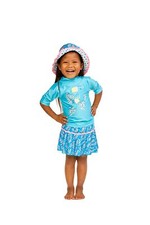 UV SKINZ UPF 50 Girls' 3-Piece Swim Set 3T Aqua Rainbow Toucan, Size 3T