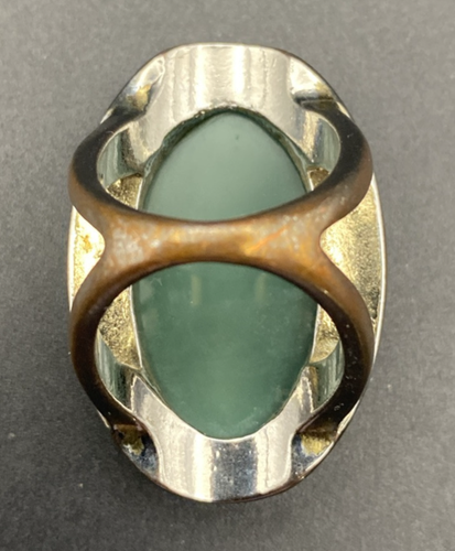 Australian Triplet Opal Ring Gemstone Silver Tone Sz 7.5 Unisex Split Shank LOOK - Picture 8 of 9