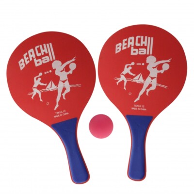 Strand Spiel Beachball Set Klein für Kinder: 2 Schläger und Ball Tennis klein