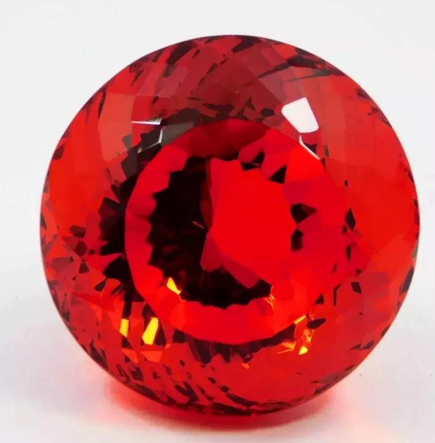 Huge Natural AAA Quality 1000 Ct Mexican Fire Opal Red Orange Round Cut Gemstone - Image 2 of 4