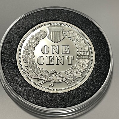 1859 Indian Head One Cent Proof Rare Coin Copyy 2 Troy Oz .999