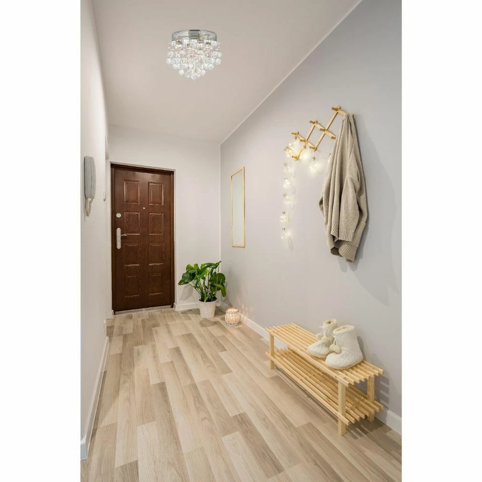 Cristal cromado montaje empotrado 4 luces vestíbulo pasillo sala o comedor iluminación Foto 3 de 4