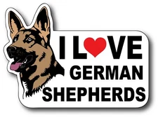 I love German Shepherds Pet K9 Dog Lover Decal Laptop Car Window Bumper Sticker 