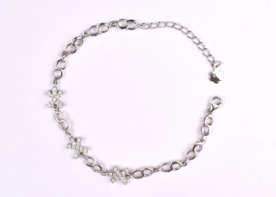 Hermosa pulsera artesanal de piedras preciosas de circón de plata de ley 925 Foto 2 de 4