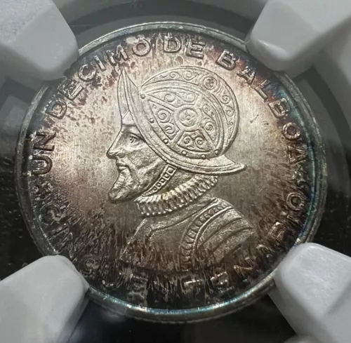Republic 1/10 Balboa 1953 MS66 NGC Panama Republic Anniversary