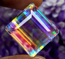 Rainbow Natural Emerald Cut 100 Ct Mystic Topaz Loose Gemstone EGL Certified