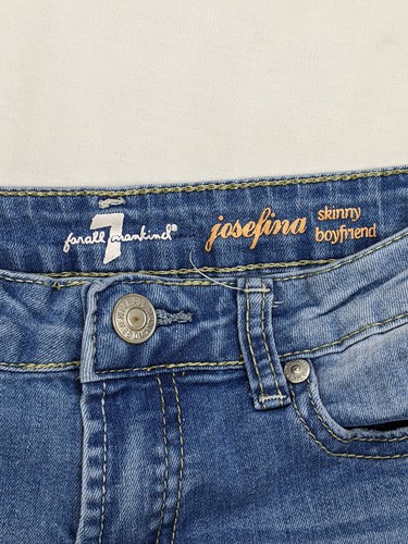 7 for All Mankind Josefina Skinny Boyfriend Girls Size 12 Blue Jeans A Pocket - Picture 6 of 14