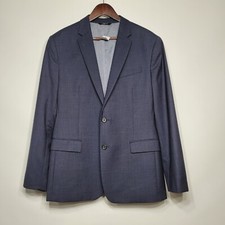 Banana Republic Marzotto Fabric Blue Blazer Mens 42R Wool Modern Slim Fit