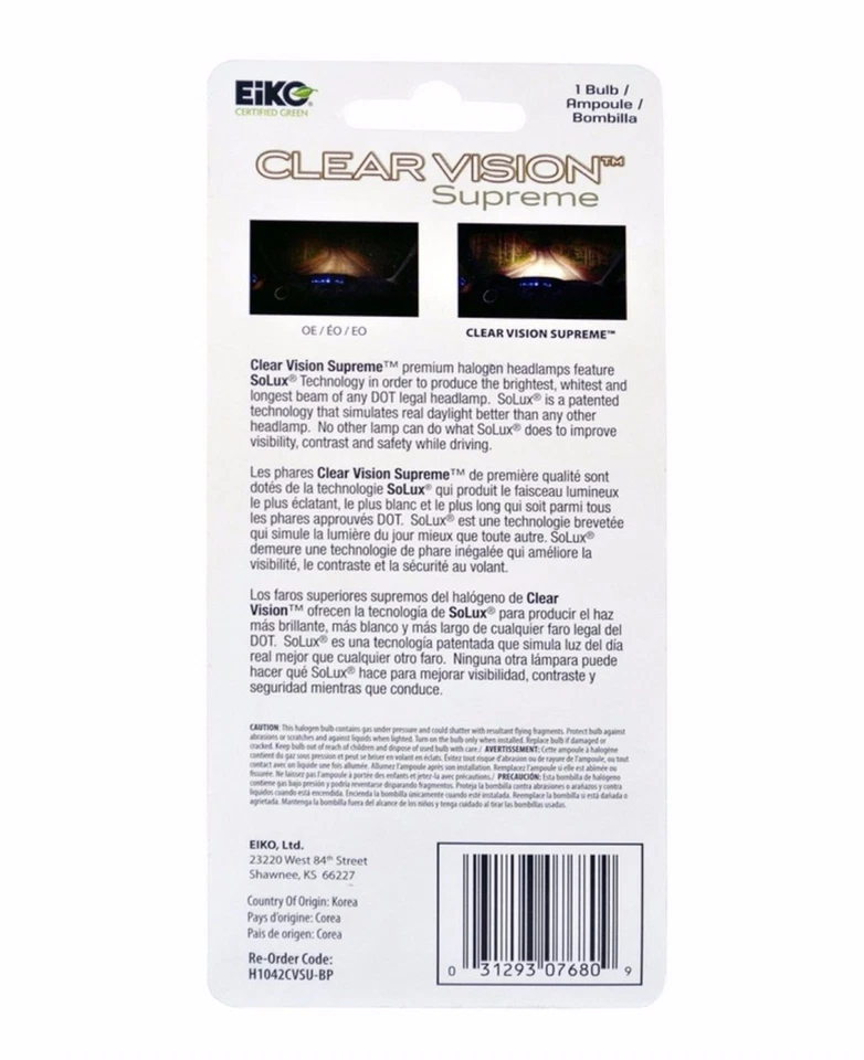 Eiko ClearVision Supreme H10 9145 42W Two Bulbs Fog Light Replace Upgrade Stock - Image 2 of 4