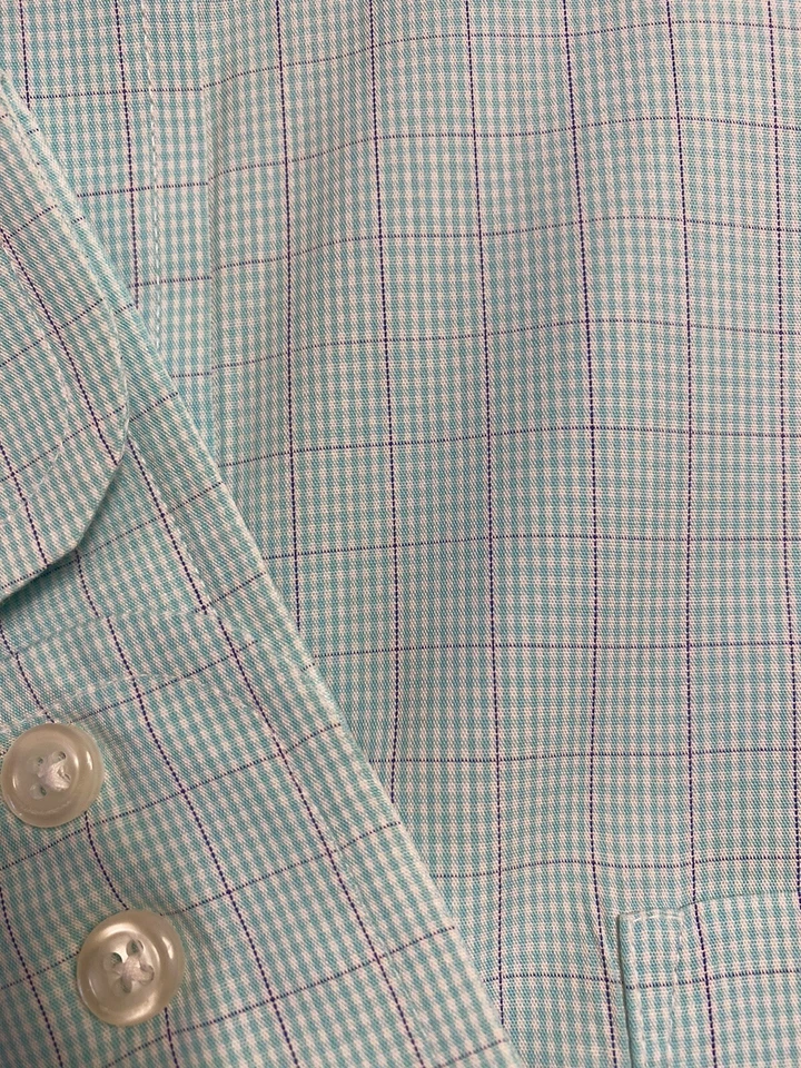 Club Room Hombre Camisa Manga Larga, 16 1/2, 34/35, 100% Algodón, Azul Aguamarina Foto 4 de 4