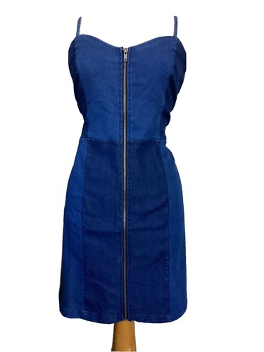 Niki Minaj Womens/Juniors Blue Denim Sleeveless Zipper Back Dress - Size  S/M | eBay
