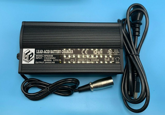 HIGH POWER HP8204B 24V 5A Lead-Acid Battery Charger incl. 3-Pin Power
