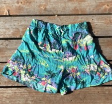 vintage Ocean Pacific womens shorts cover up USA OP print drawstring