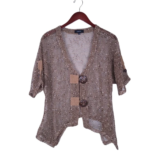Kaktus Open Knit Layering Cardigan Top Shirt Size L