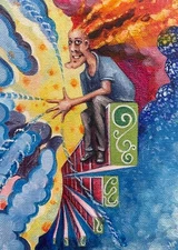 Ideas- 5x7 inch painting- artist Nick Mears