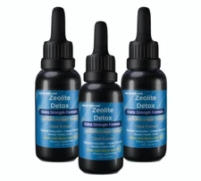 Liquified Zeolite Liquid Natural Detox Extra Strength x 3, Glass Bottle size 1oz