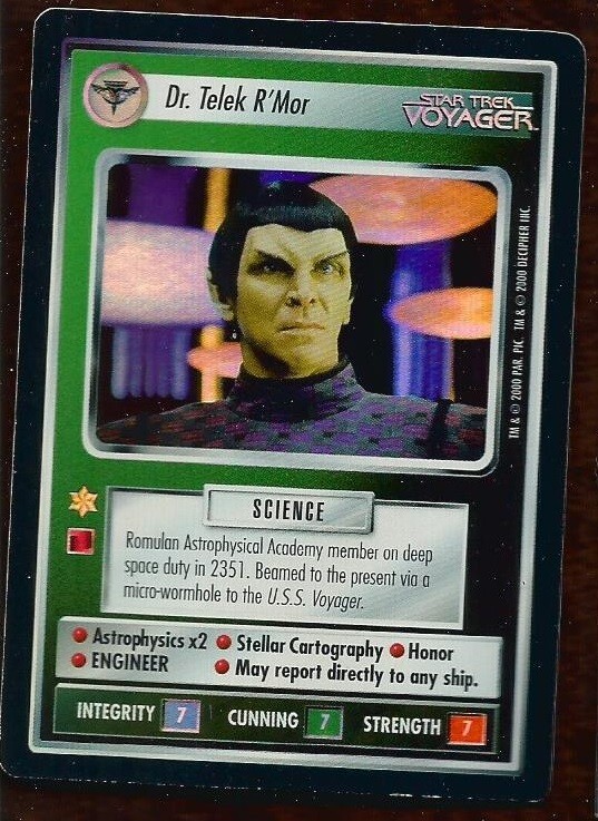 Star Trek Voyager CCG 1E Reflections DR. TELEK R'MOR Box Topper