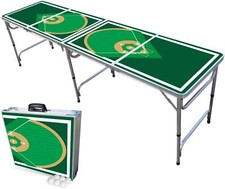 8-Foot Folding Beer Pong Table - Choose Model Base, Baseball Diamonds