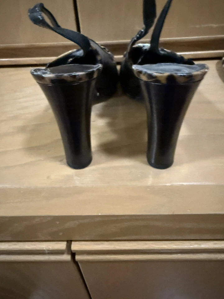 Brighton Babs Slingback Pumps Women’s Size 9 Black /Brown Leopard Print - Image 4 of 4