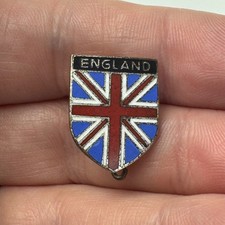 Vintage England Union Jack Crest Lapel Pin Enamel British Travel Souvenir