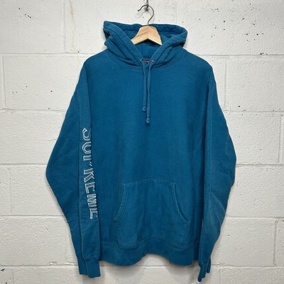 Supreme Sleeve Embroidery Hooded Sweatshirt  Dark Aqua  SS18 Men s X-Large