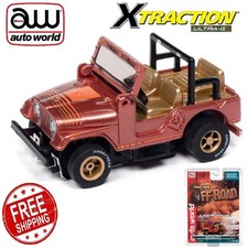 Auto World Xtraction '79 Jeep CJ-7 Russet Red Poly w/ Orange HO Slot Car - SC407