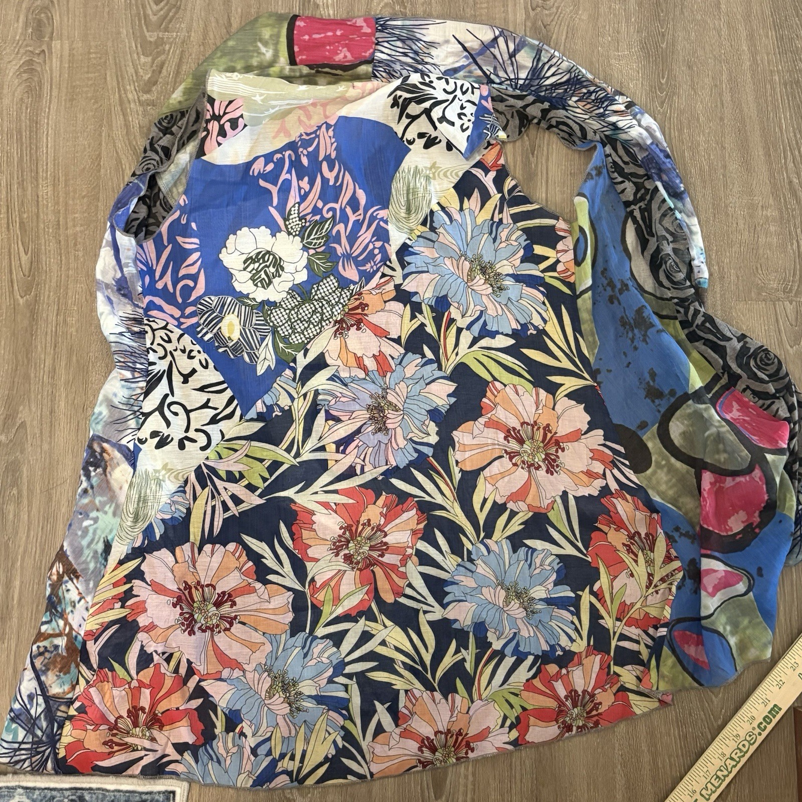 Violet Ruby Flowy Vest Patchwork Floral Size L La… - image 6