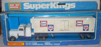 MATCHBOX SUPERKINGS K-31 PETERBILT REFRIDGERATION TRUCK 'LANGNESE / IGLO'