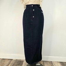 28 Waist VNT Roughrider Denim Maxi Skirt High Waist Western Navy USA Bareback